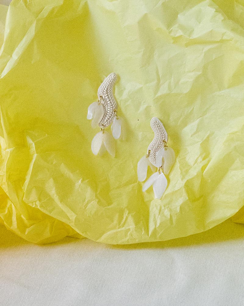 pendientes MRLaspiur ISLA blanco, impresos en 3D, auto regalos, tiendas en Madrid