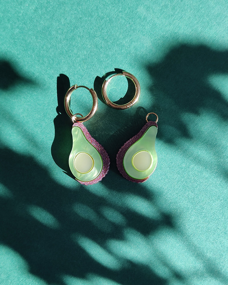 Pendientes con forma de aguacate, diseño colorido, ropa favorecedora,
accesorios coloridos