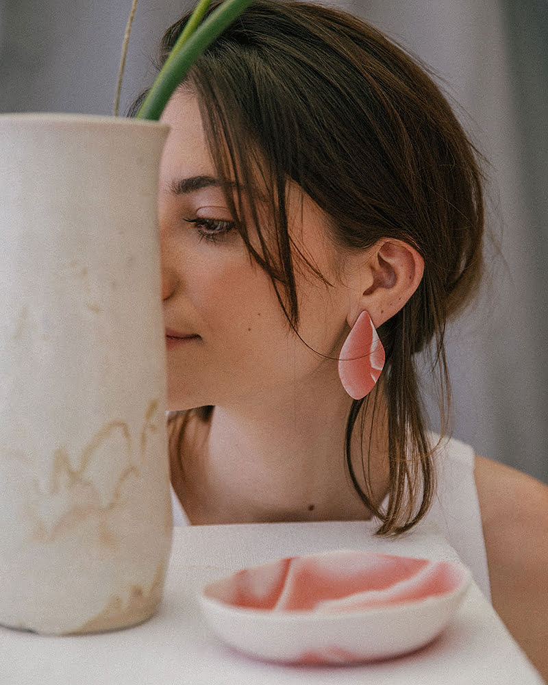 Pendientes Jana-Bira Rojo pequeño MARÍA TORNÉ. Hecho en España. Edición limitada de piezas únicas. A la venta también en Huertas 37, Madrid