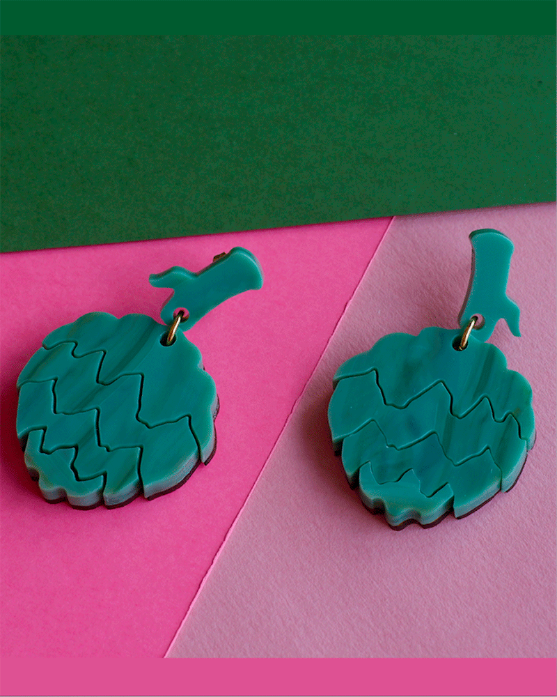 Pendientes alcachofa verdes