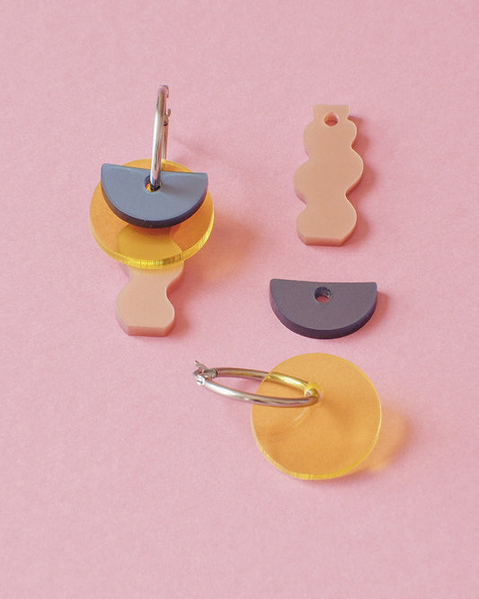 Mitumi Pendientes Alfar azul amarillo