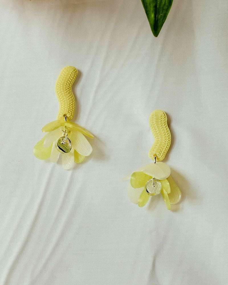 Pendientes colgantes flor amarillos
