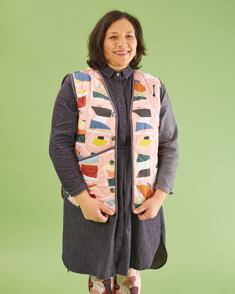 Chaleco acolchado reversible Fachadas Collage