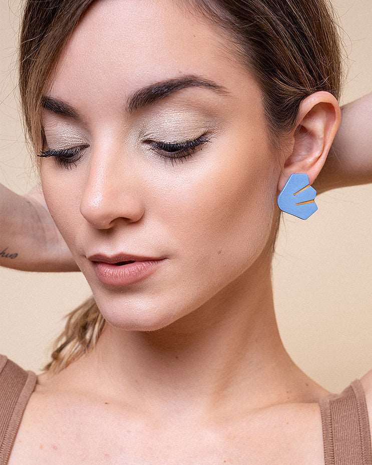 Pendientes Porcelana Mosaico Azul celeste