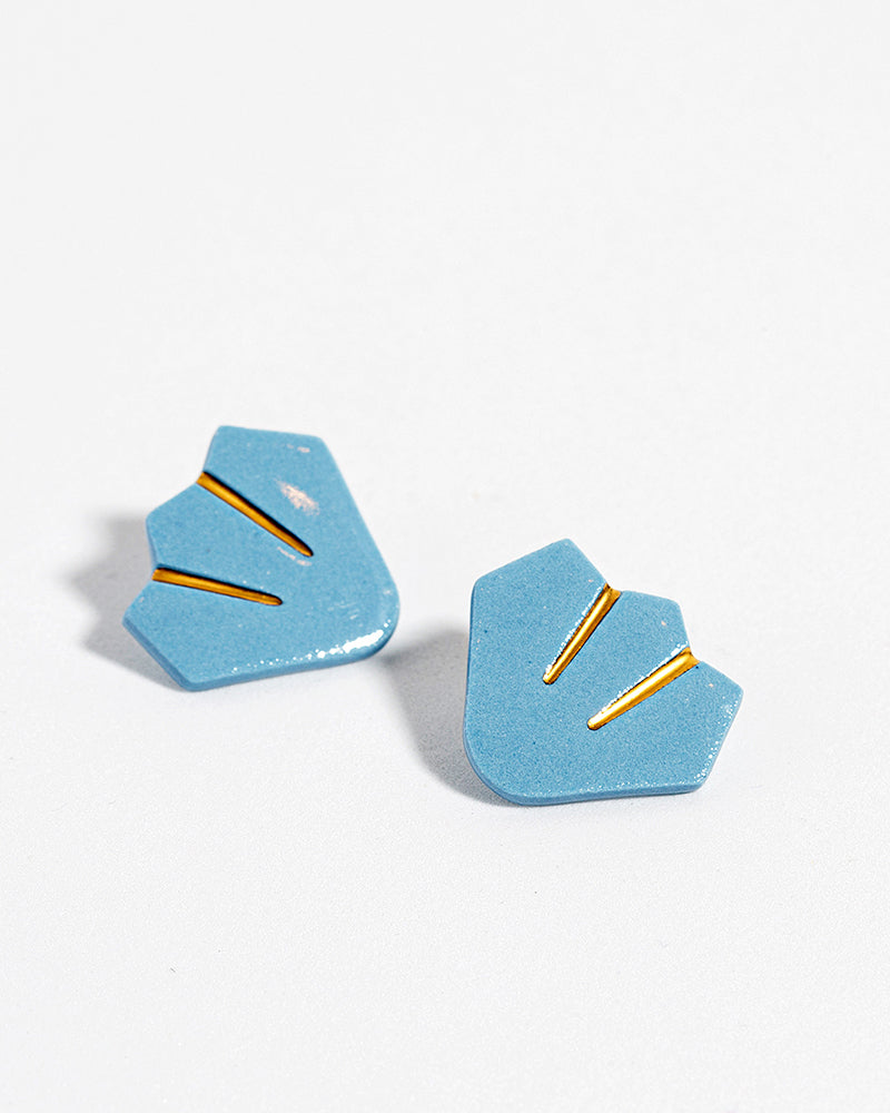 Pendientes Porcelana Mosaico Azul celeste - peSeta