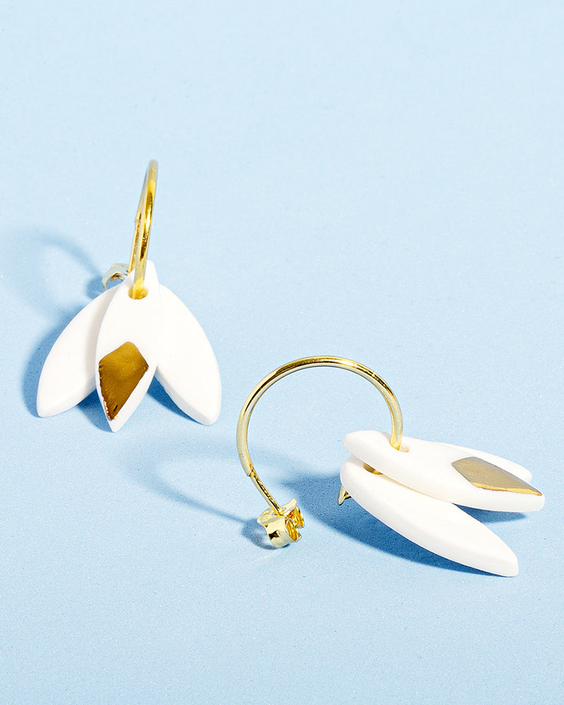 Pendientes Porcelana Pétalo Blanco lustre - peSeta, accesorios estampados,
materiales sostenibles, materiales reciclados