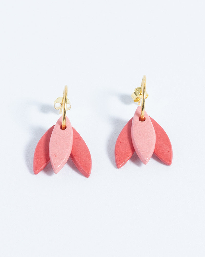 Pendientes Porcelana Pétalo Rosa combi - peSeta