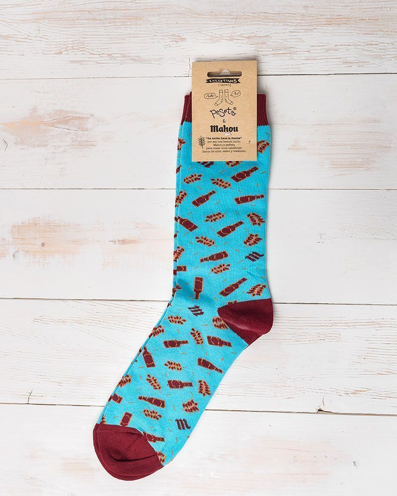 calcetines Mahou unisex azul-rojo
