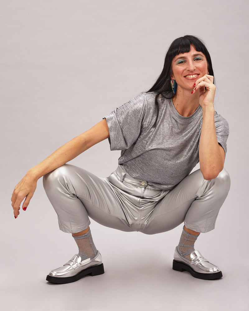 Lux Areco silver slouchy pants