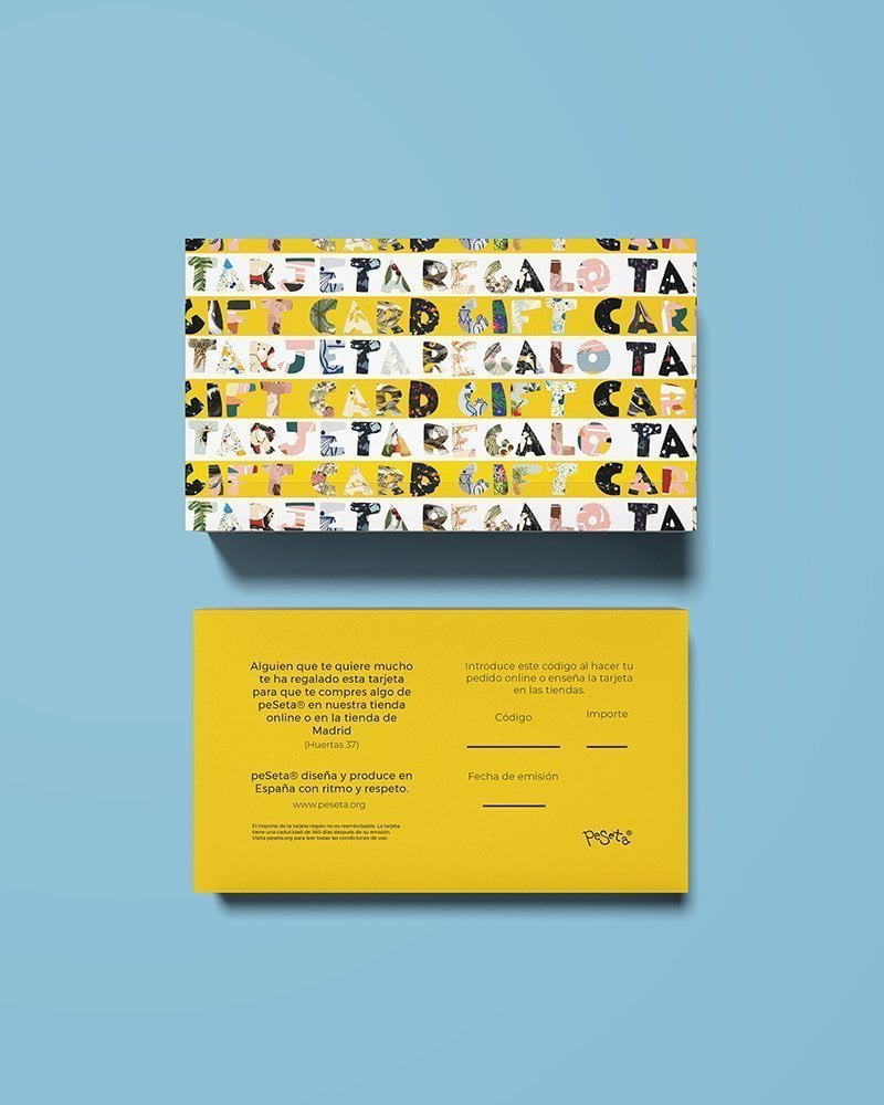 Tarjeta Regalo para ropa y productos de peSeta. Regalos, auto regalos, accesorios funcionales