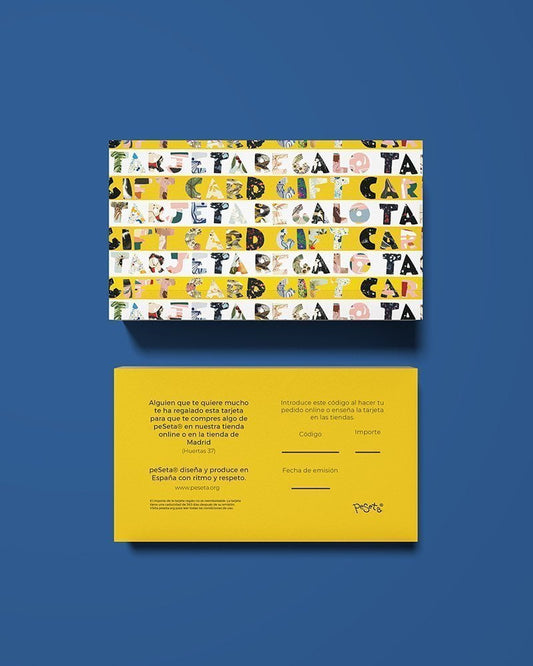 Tarjeta Regalo  para ropa y productos de peSeta. Regalos, auto regalos, accesorios funcionales