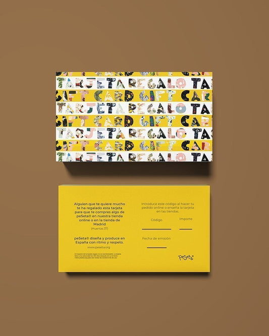 Tarjeta Regalo  para ropa y productos de peSeta. Regalos, auto regalos, accesorios funcionales