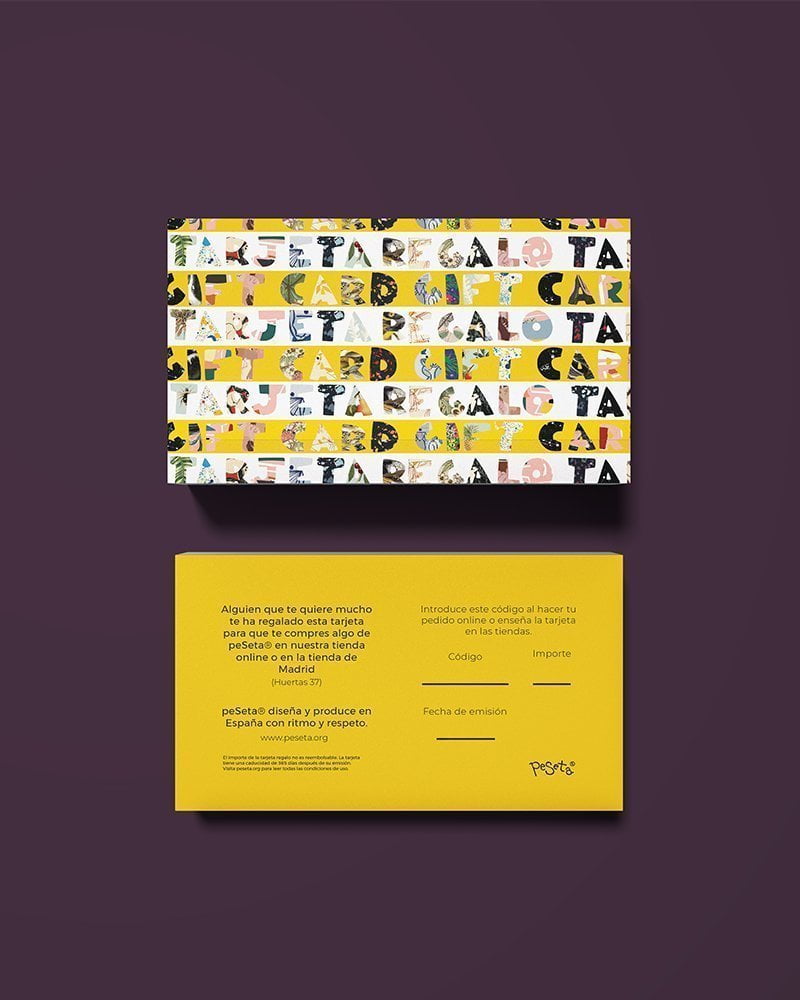 Tarjeta Regalo para ropa y productos de peSeta. Regalos, auto regalos, accesorios funcionales