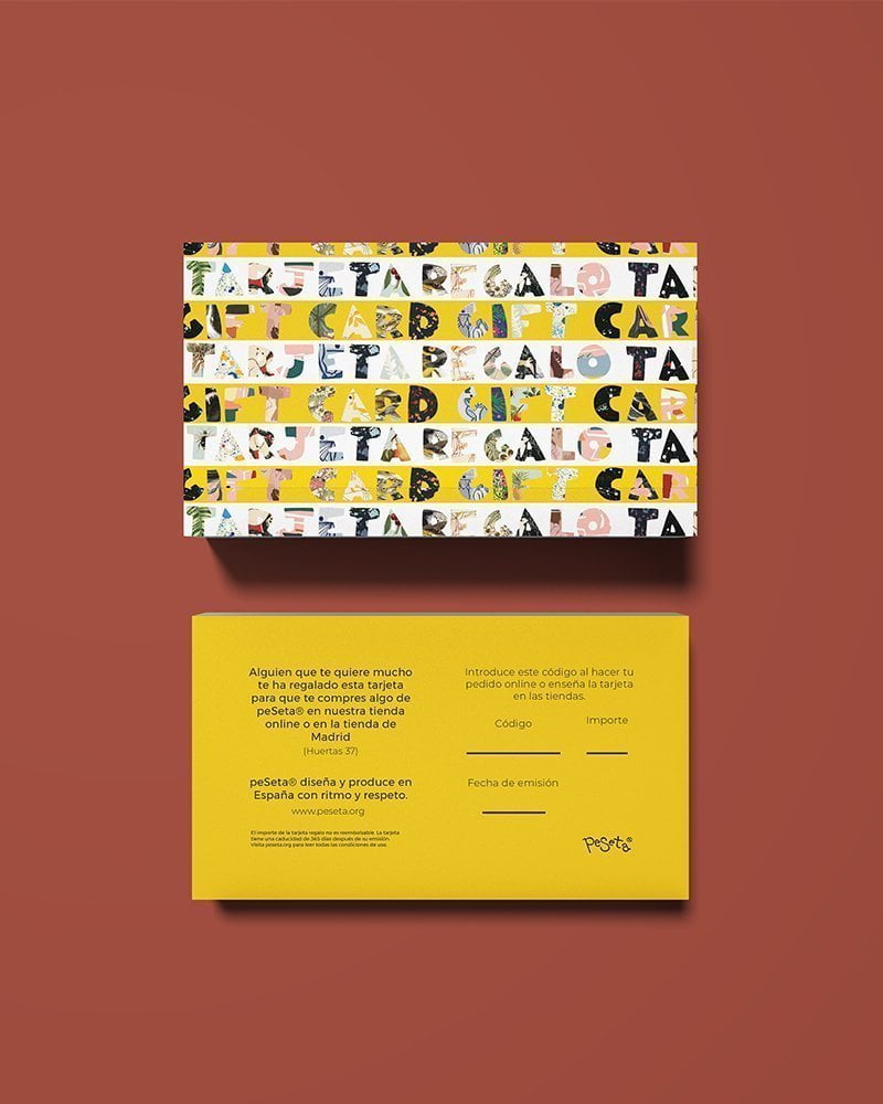 Tarjeta Regalo  para ropa y productos de peSeta. Regalos, auto regalos, accesorios funcionales