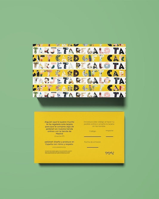 Tarjeta Regalo  para ropa y productos de peSeta. Regalos, auto regalos, accesorios funcionales