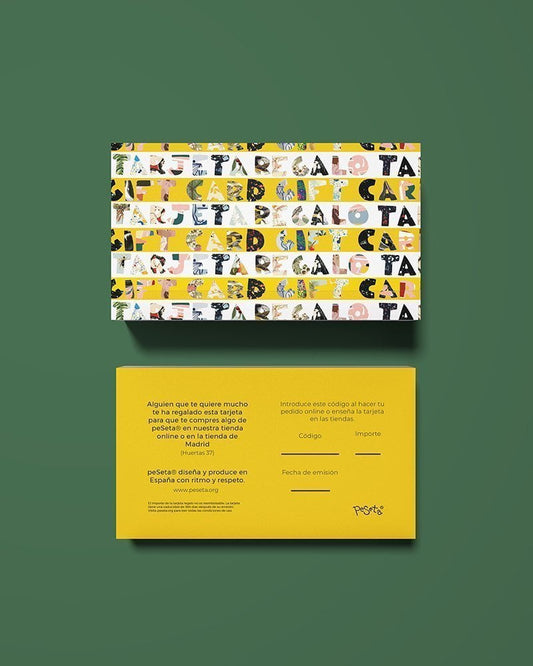 Tarjeta Regalo  para ropa y productos de peSeta. Regalos, auto regalos, accesorios funcionales