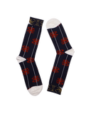 CALCETINESLUJANMARCOS, azul con rayas blancas, estampado rojo, accesorios estampados,
materiales sostenibles, materiales reciclados