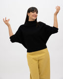 Jersey punto cuello alto negro MÃE