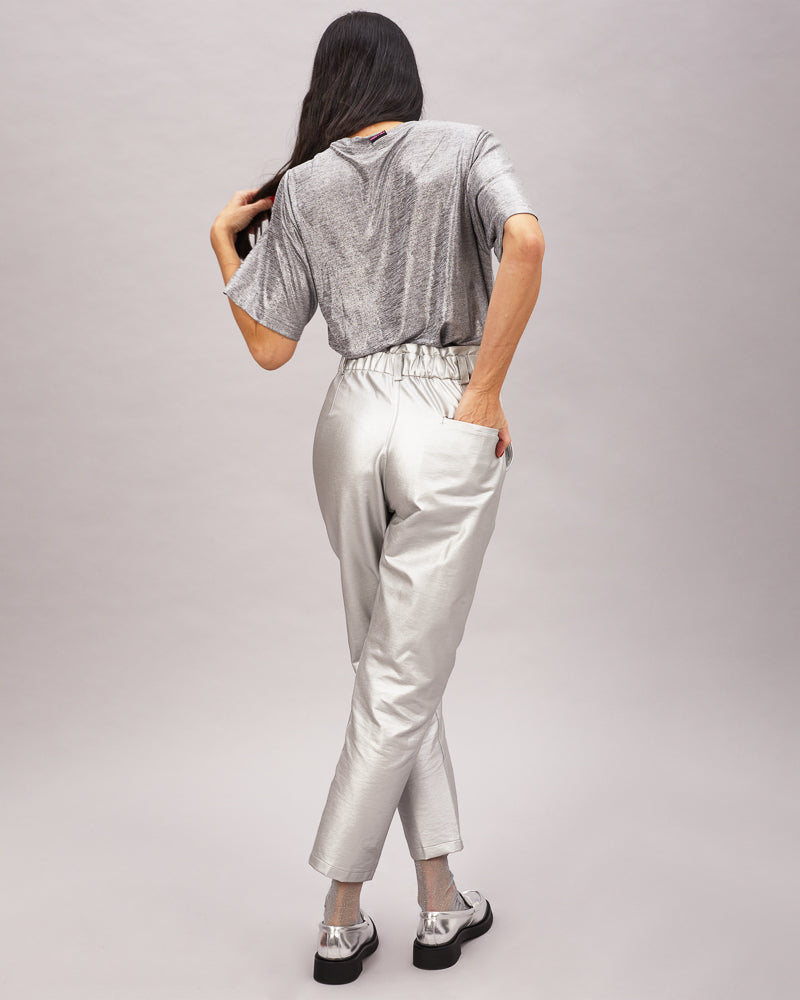 Pantalón slouchy plata Lux Areco