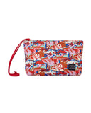 peseta-PET-BOLSO-NECESER-erupcion, estampado original con idea de erupcion en rojo, rosa y mas colores, con cierre y cordón para llevar como bandolera, materiales sostenibles, materiales reciclados