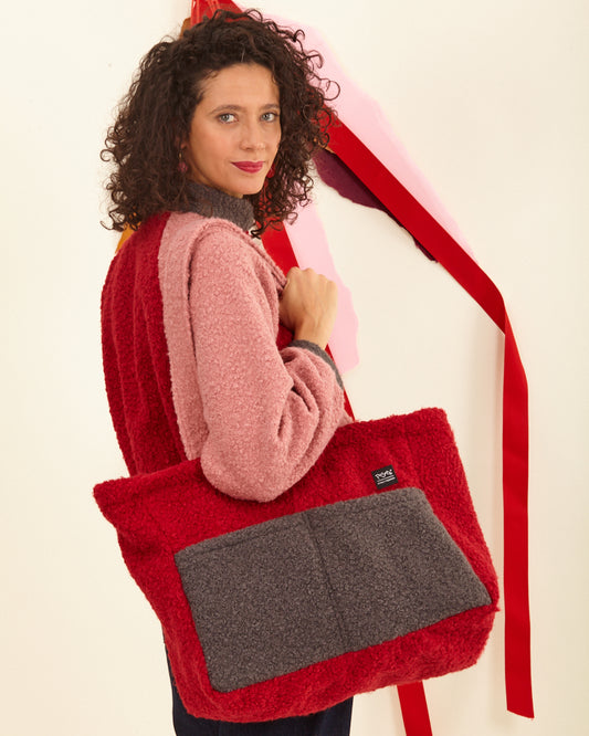 Bolso Bomba tricolor rojo