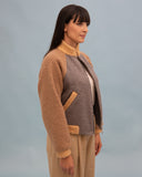 Chaqueta bomber tricolor beige