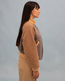 Chaqueta bomber tricolor beige