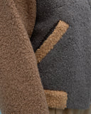 Chaqueta bomber tricolor beige