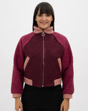 Chaqueta bomber tricolor cereza
