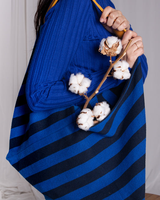 Bolso origami Las Rayas azul