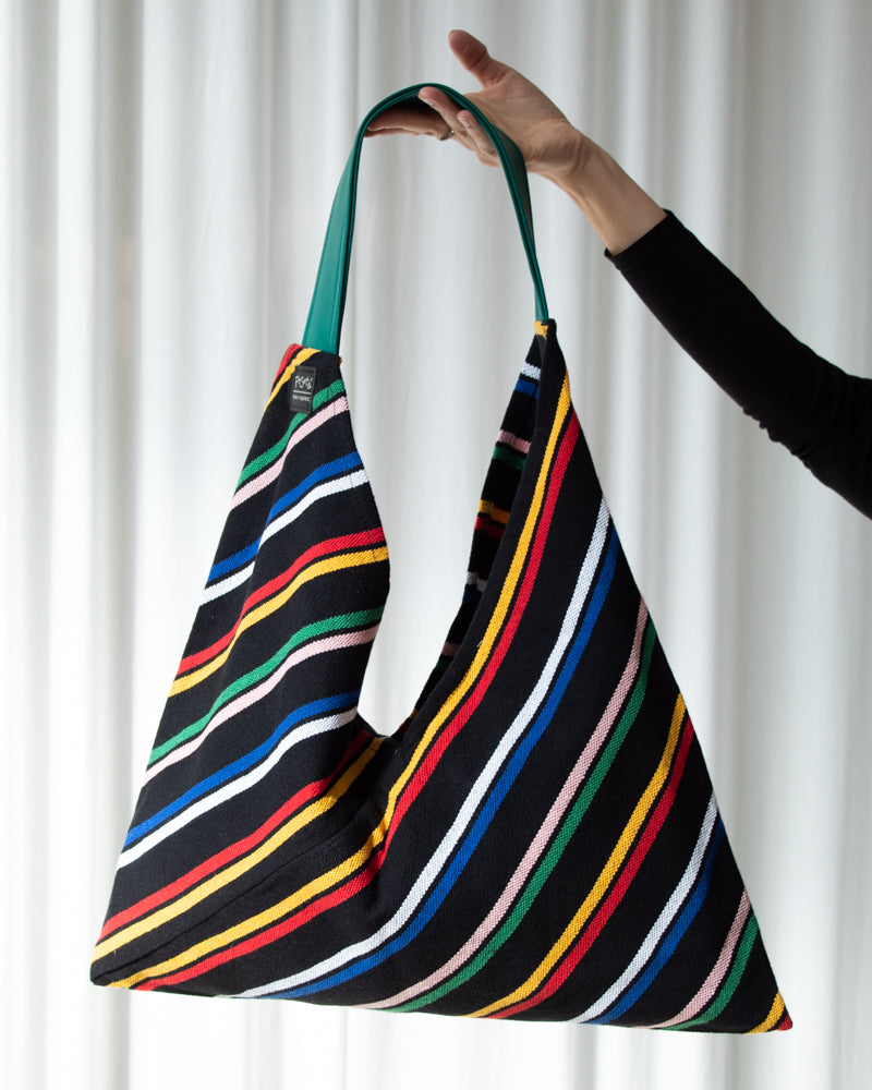 Bolso origami Las Rayas fondo negro