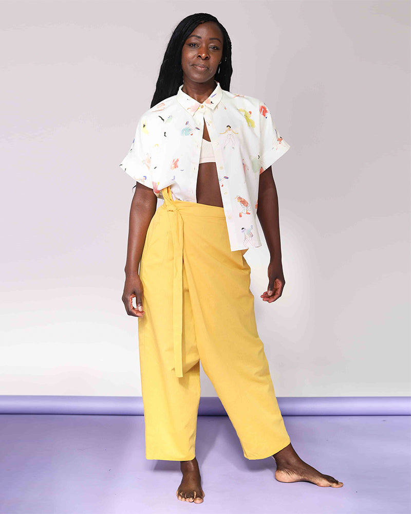 Pantalón largo Touzaline Amarillo liso