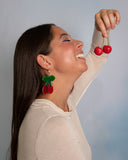 Viva pendientes frutas y flores cerezas