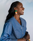 Viva pendientes frutas y flores melocotón