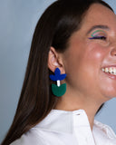 Viva pendientes frutas y flores tulipán azul