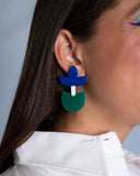 Viva pendientes frutas y flores tulipán azul