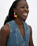 Viva pendientes geométrico cuatricolor amarillo