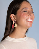 Viva pendientes geométrico cuatricolor tierra