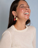 Viva pendientes geométrico cuatricolor tierra