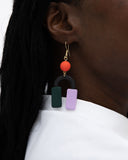 Viva pendientes geométrico móvil negro