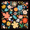 Viva pañuelo Flores negras